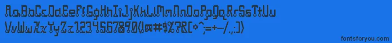 Quasidipitous Font – Black Fonts on Blue Background