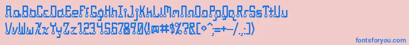 Quasidipitous Font – Blue Fonts on Pink Background