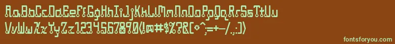 Шрифт Quasidipitous – зелёные шрифты на коричневом фоне