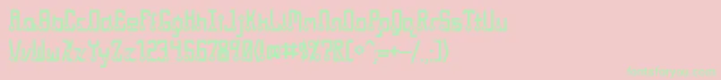 Quasidipitous Font – Green Fonts on Pink Background