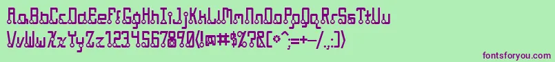 Quasidipitous Font – Purple Fonts on Green Background
