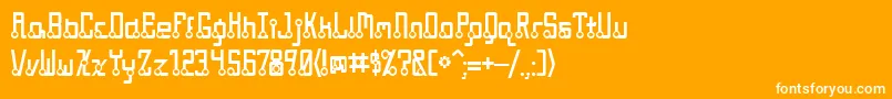 フォントQuasidipitous – オレンジの背景に白い文字