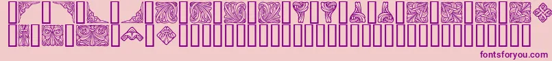 Orna4-Schriftart – Violette Schriften auf rosa Hintergrund