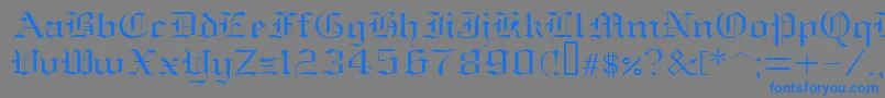 フォントOldenglish – 灰色の背景に青い文字