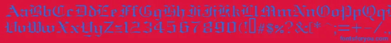 フォントOldenglish – 赤い背景に青い文字