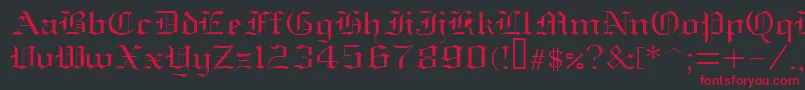 Oldenglish-Schriftart – Rote Schriften auf schwarzem Hintergrund