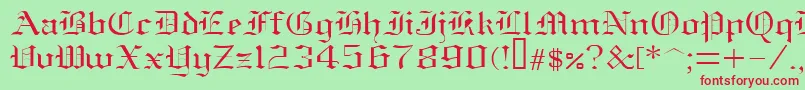 Oldenglish Font – Red Fonts on Green Background