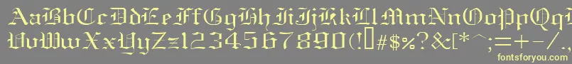 Oldenglish-Schriftart – Gelbe Schriften auf grauem Hintergrund