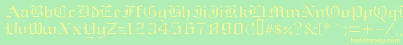 Шрифт Oldenglish – жёлтые шрифты на зелёном фоне