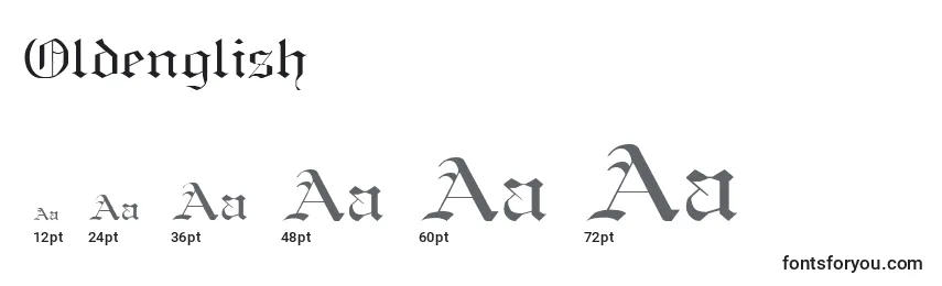 Размеры шрифта Oldenglish