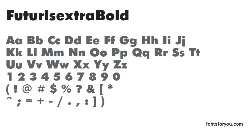 Шрифт FuturisextraBold – алфавит, цифры, специальные символы