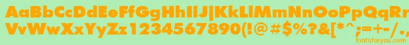 FuturisextraBold Font – Orange Fonts on Green Background