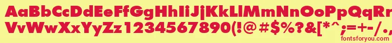 FuturisextraBold Font – Red Fonts on Yellow Background