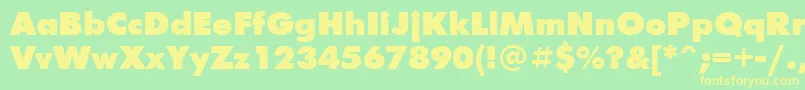 FuturisextraBold Font – Yellow Fonts on Green Background