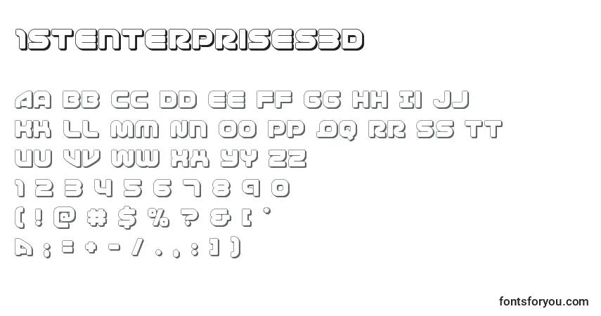 Schriftart 1stenterprises3D – Alphabet, Zahlen, spezielle Symbole