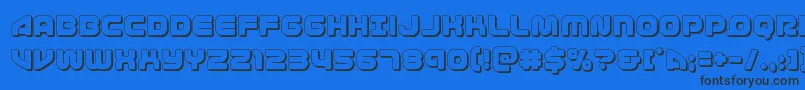 1stenterprises3D Font – Black Fonts on Blue Background