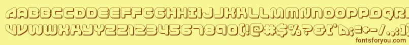 1stenterprises3D Font – Brown Fonts on Yellow Background