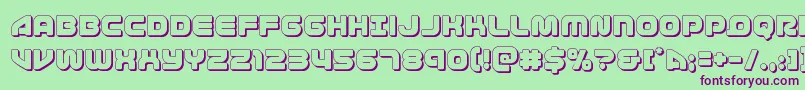 1stenterprises3D Font – Purple Fonts on Green Background