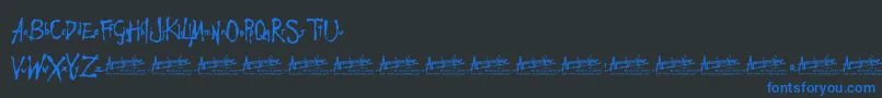 Fonte ApocalypseNow – fontes azuis em um fundo preto