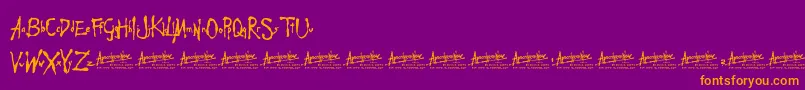 ApocalypseNow Font – Orange Fonts on Purple Background