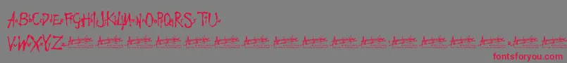 ApocalypseNow-Schriftart – Rote Schriften auf grauem Hintergrund