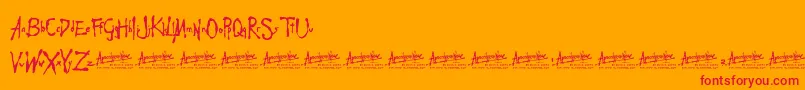フォントApocalypseNow – オレンジの背景に赤い文字