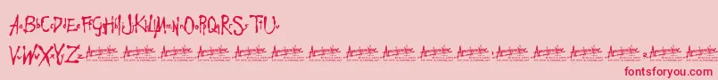 Police ApocalypseNow – polices rouges sur fond rose