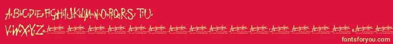ApocalypseNow-Schriftart – Gelbe Schriften auf rotem Hintergrund