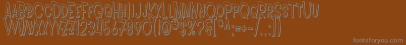 SfIntoxicatedBluesShaded-fontti – harmaat kirjasimet ruskealla taustalla