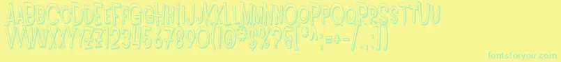 Czcionka SfIntoxicatedBluesShaded – zielone czcionki na żółtym tle