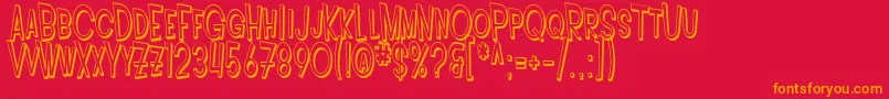SfIntoxicatedBluesShaded Font – Orange Fonts on Red Background