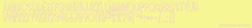 SfIntoxicatedBluesShaded-fontti – vaaleanpunaiset fontit keltaisella taustalla