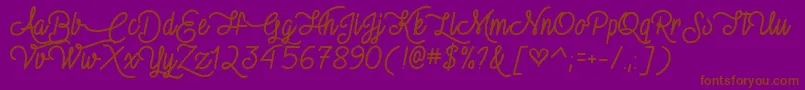 VampireKissDemo-Schriftart – Braune Schriften auf violettem Hintergrund