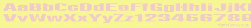 LightsRegular-fontti – vaaleanpunaiset fontit keltaisella taustalla