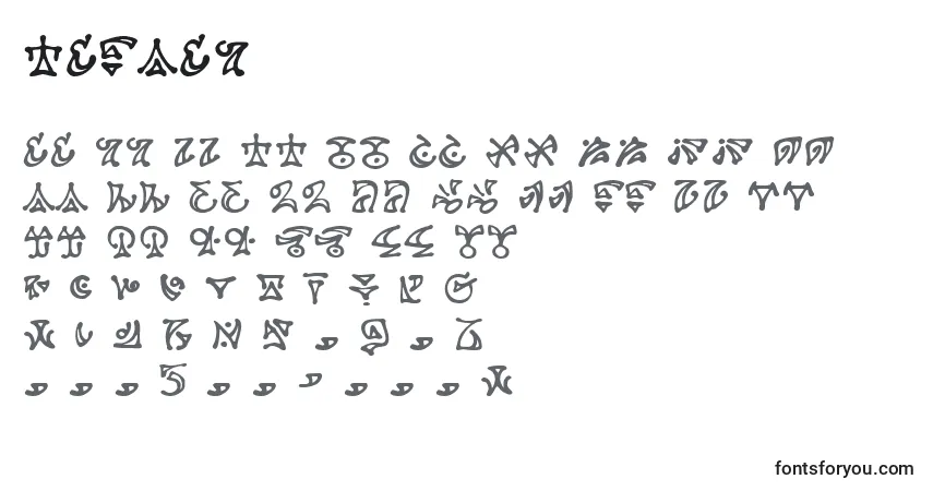 Schriftart Darkab – Alphabet, Zahlen, spezielle Symbole