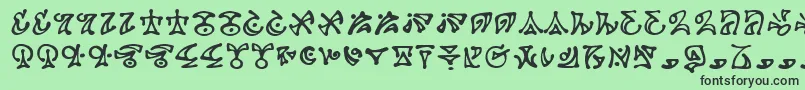 フォントDarkab – 緑の背景に黒い文字