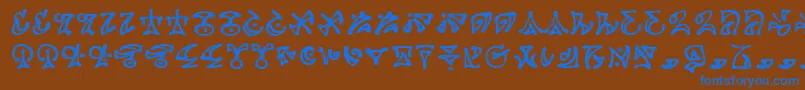 Darkab Font – Blue Fonts on Brown Background