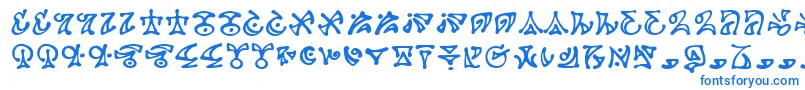 フォントDarkab – 白い背景に青い文字