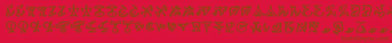 Darkab-Schriftart – Braune Schriften auf rotem Hintergrund