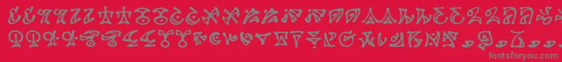 フォントDarkab – 赤い背景に灰色の文字