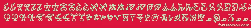 フォントDarkab – 赤い背景に緑の文字