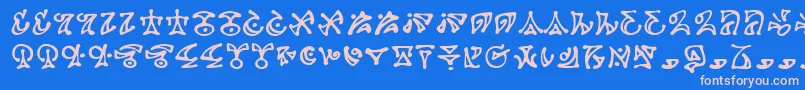 Darkab Font – Pink Fonts on Blue Background