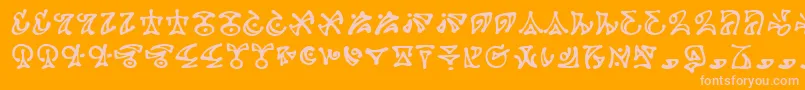 Darkab Font – Pink Fonts on Orange Background