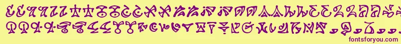 Darkab Font – Purple Fonts on Yellow Background