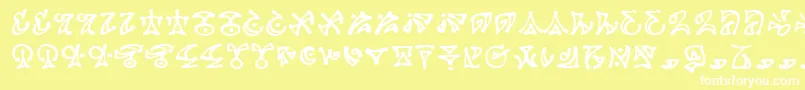 Darkab Font – White Fonts on Yellow Background