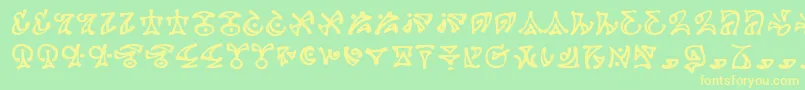 Darkab-Schriftart – Gelbe Schriften auf grünem Hintergrund