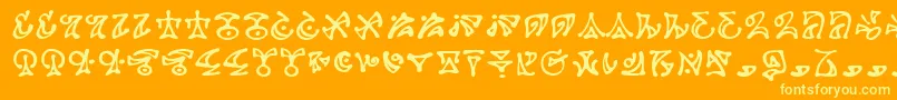 フォントDarkab – オレンジの背景に黄色の文字