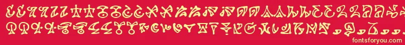 Darkab Font – Yellow Fonts on Red Background