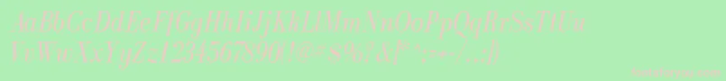 Шрифт RecitalSsiItalic – розовые шрифты на зелёном фоне
