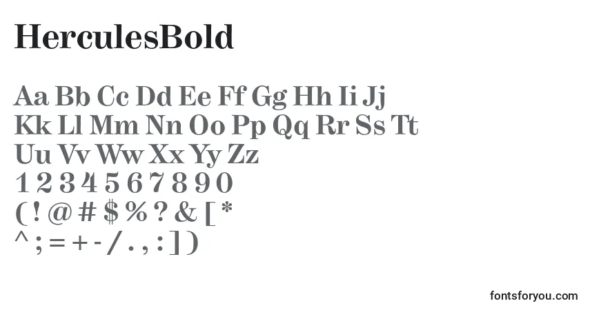 Schriftart HerculesBold – Alphabet, Zahlen, spezielle Symbole